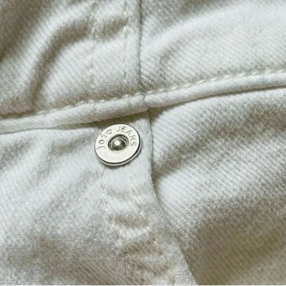 Joie Ultra High Waist Straight Leg Cropped Denim Jeans Button Fly White Size 32 - Picture 12 of 14
